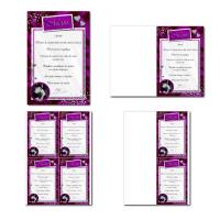 Carte de menu à imprimer diamants en violet et blanc