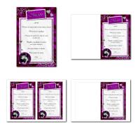 Carte de menu illimité avec diamants sur fond violet