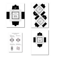 Boite à imprimer avec petits diamants en noir et blanc