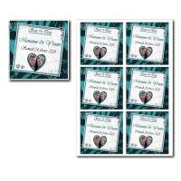 Save the date illimité avec diamants sur fond turquoise