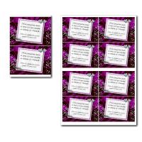 Coupon réponse à imprimer violet et blanc avec diamants