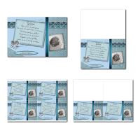 faire-part à imprimer coeur avec ruban sur fond bleu