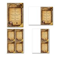 Carte de menu à imprimer sur fond marron avec café