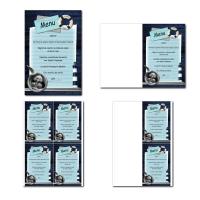 Carte de menu à imprimer hublot photo en bleu marine