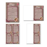 carte de menu prêt à imprimer ruban et bouton montage photo