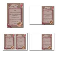carte de menu illimité marron et vieux rose avec ruban