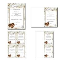 Carte de menu à imprimer coeur de coton 1 an de mariage