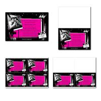 Faire-part à imprimer cinéma fuchsia et noir