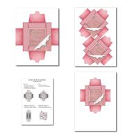 Boite à imprimer effet papier plié en rose