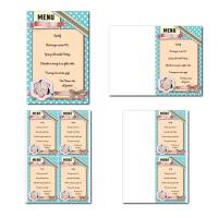 Carte de menu à imprimer sur fond vintage à pois