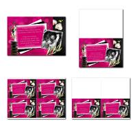 Faire-part à imprimer mariage zen en fuchsia et noir