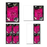 Carte de menu à imprimer fleur zen sur fond fuchsia