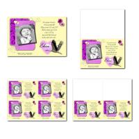 faire-part à imprimer naissance cigogne jaune et violet