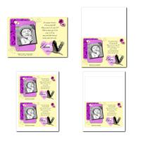 faire-part illimité cigogne jaune et violet