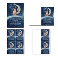 Faire-part à imprimer avec montage photo enfant assis sur la lune
