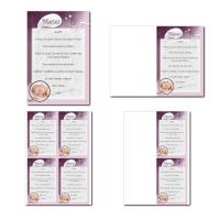 carte de menu prêt à imprimer violet et blanc