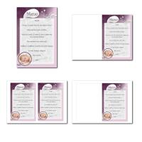carte de menu illimité en violet et blanc pour fille